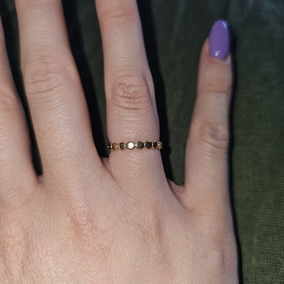 Mejuri 14K solid gold Dot ring 1mm band size 5 Rings